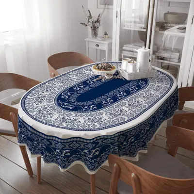 Ovales Tischdecke 152,4x213,4 cm, wasserdicht, Polyester, Boho-Stil