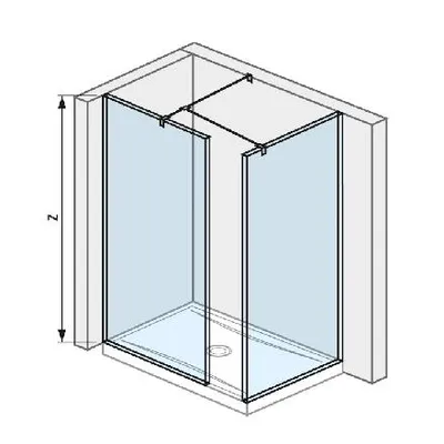 Obrázok produktu pre Jika Pure - Walk in do rohu 795 mmx900 mm na sprchovú vaničku 140 cmx90 cm, 900 mm x 200 mm x 2000 mm H2684260026681