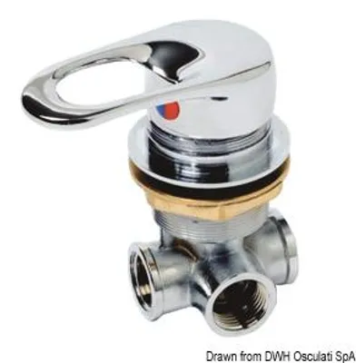 Produktbild von Olivia Einbau-Mischer, verchromtes Messing – für Bulkheads bis 23 mm – Osculati 17.014.00