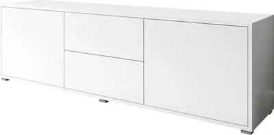Produktbild von MIRJAN24 TV Lowboard Gesita 2D2SZ, Fernsehschrank mit 2 Schubladen und 2 Türen, Griffloses Öffnungssystem, Fernsehtisch (Farbe: Weiß)