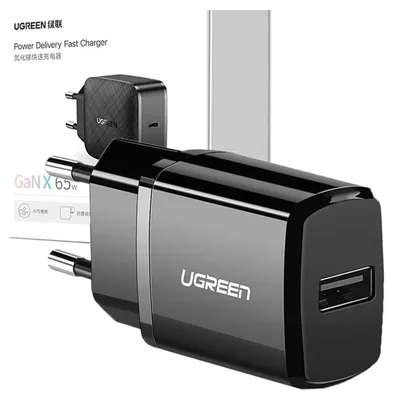 Produktbild von Ugreen Schnelles Ladegerät Klein Handlich Langlebig Usb 2.1A Schwarz