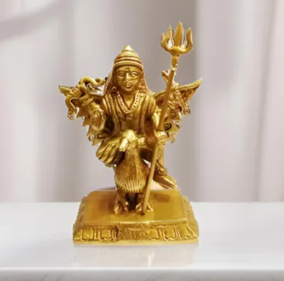 Messing-Standbild Shani Dev, Hindu-Gott des Zorns, 4x2,5x4,5 Zoll