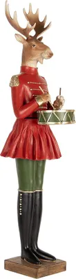 Produktbild von Clayre & Eef Weihnachtsdekorationsfigur Hirsch 23x19x77 cm Braun Kunststoff
