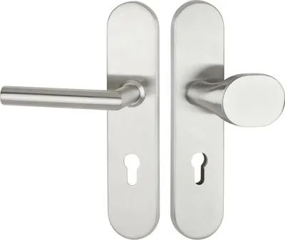 Produktbild von Hermat Langschild-Garnitur 1802 BASIC 02 (Ausführung: Klinke-Knauf, Entfernung: 72 mm) Ausführung: Klinke-Knauf Entfernung: 72 mm