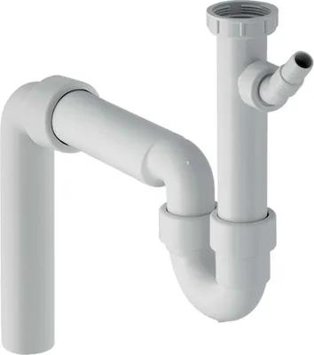 Produktbild von Geberit Spültisch-Ablauf Uni-Abgangsbogen 50 mm weiß aus Polypropylen, 7962100