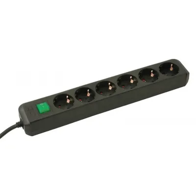 Produktbild von Brennenstuhl Eco-Line Steckdosenleiste mit Schalter 6-fach schwarz 1,5m H05VV-F 3G1,5, 1159500015