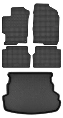 Imagen del producto de Alfombrillas de goma + bandeja de maletero para Mazda 6 I GG/GY 2002-2007 (sedán) – juego de 5 piezas, negras, a medida – Wielganizator