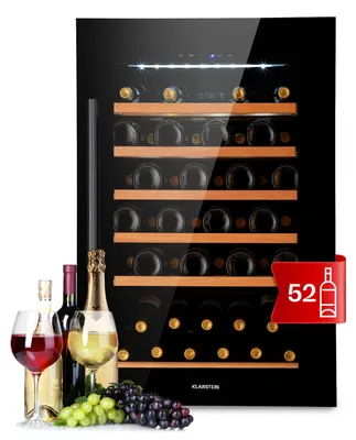 Produktbild von Klarstein Einbau-Weinkühlschrank, 137 L Getränkekühlschrank Schmal, 1 Zone Weinkühlschrank mit Glastür, Indoor/Outdoor Beersafe, Großer Kühlschrank, 5-22°C, 52 Flaschen