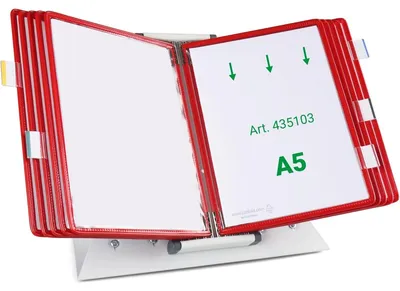 Produktbild von tarifold Sichttafelsystem 435103 DIN A5 rot mit 10 St. Sichttafeln, 1 St.