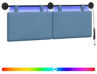 Produktbild von Hängendes Kopfteil Mit LED Licht Blau Cordstoff