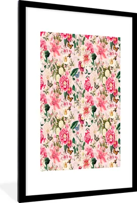 Produktbild von MuchoWow® MuchoWow® Gerahmtes Poster Blumen - Insekten - Farben 60x90 cm - Poster mit zchwarzem Bilderrahmen - Dekoration - Wandposter Wohnzimmer - Hochwertig