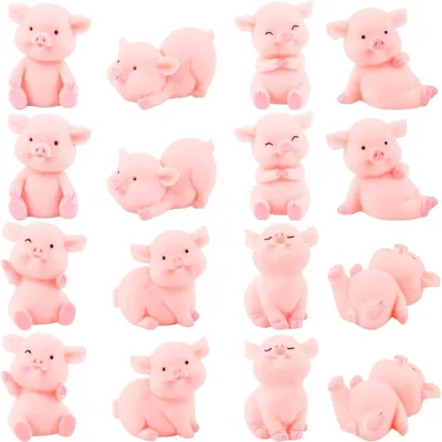 Image de Lot de 16 mini-cochoncelles roses pour décoration