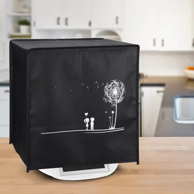 Produktbild von kwmobile Hülle kompatibel mit Thermomix TM5 / TM6 - Küchenmaschine Abdeckhaube - in Weiß Schwarz Pusteblume Love