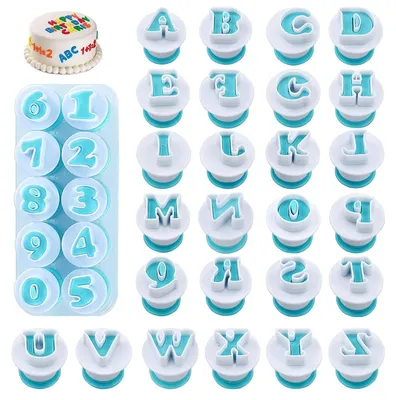Productafbeelding van Uitsteekvormen voor letters en cijfers, 26 letters en 10 cijfers