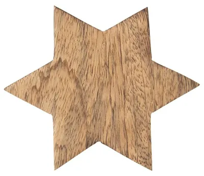Image de Sous-verre - Protège-table - 12,5 cm - Bois - Forme d'étoile - Marron