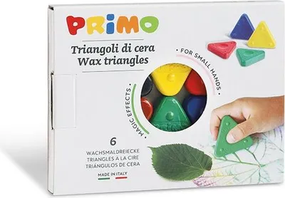 Image de Primo PRIMO - 6 crayons de cire Triangle côté 50mm en boîte
