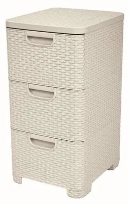 Produktbild von Curver Style 3x14L Regal mit Schubladen cremeweiß