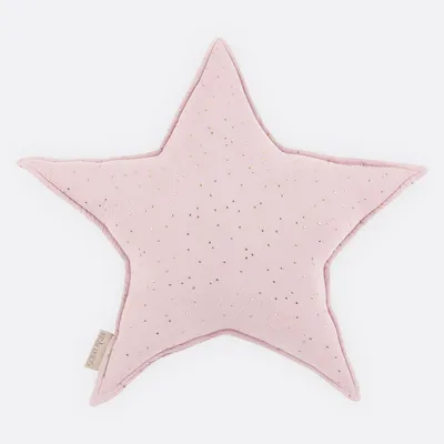 Produktbild von KraftKids Sternkissen Musselin goldene Punkte auf Rosa