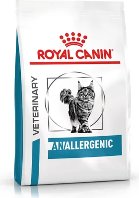A bag of Royal Canin Anallergenic cat food.