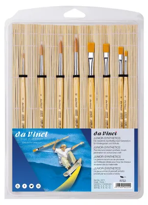 Productafbeelding van Da Vinci, JUNIOR synthetische schoolpenseelen met bamboehandvat, serie 5371, set, voor acrylverf