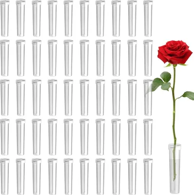 Produktbild von 100 Stück Transparente Reagenzgläser für Blumen – Ideale Blumenröhrchen für Dekoration und Pflege in Blumenläden, Restaurants, Cafés und Zuhause