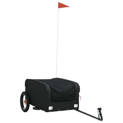 Immagine prodotto di vidaXL Rimorchio per biciclette nero 30 kg ferro