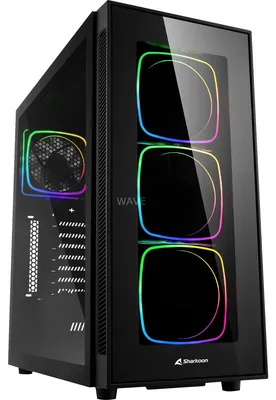 Produktbild von TG6 RGB (schwarz, Front und Seitenteil aus gehärtetem Glas)