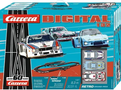 Produktbild von Carrera Autorennbahn-Starterset Carrera 20030031 Digital 132 "Retro Grand Prix" Retro-Dreikampf- ab 8 Jahren