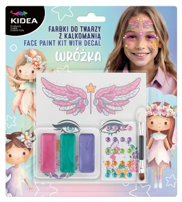 Productafbeelding van Gezichtsschilderverf met diamanten en Kidea-elfenstickers