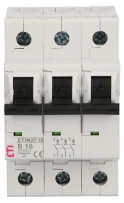 Produktbild von Leitungsschutzschalter 3P B 16A 10kA AC ETIMAT10 002125716