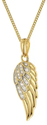 Productafbeelding van Trendor 28438 damesketting met engelenvleugels, zilver 925, verguld, 40 cm