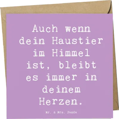 Produktbild von Mr. & Mrs. Panda Grußkarte Spruch Trauerbewältigung Haustierverlust - Lavendeltraum - Geschenk, Herzen, Hoffnung, Klappkarte, Glückwunschkarte, emotionaler Beistand, Mut