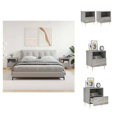 Immagine prodotto di vidaXL Comodini 2 pz. Grigio Sonoma 40x35x47,5 cm Materiale a base di legno - Comodini