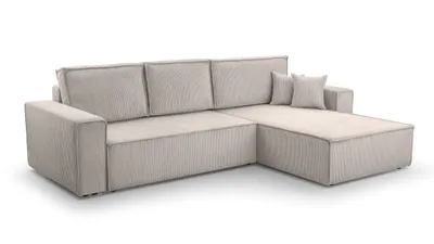 Produktbild von AX LIVING Cord Couch L Form – Cedria Wohnlandschaft 287 cm Zartweiß