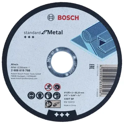 Image de Disque à tronçonner standard pour métaux spécial coupe droite 125x1mm - BOSCH - 2608619768