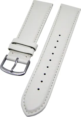 Produktbild von Uhrenarmband Kalbleder Weiß Ton in Ton gepolstert 18mm L Donschließe