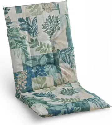 Produktbild von Gartenstuhlauflage - 48 x 108 cm - Beige - Blau - Grün - Baumwolle - Polyester - Mittellehner