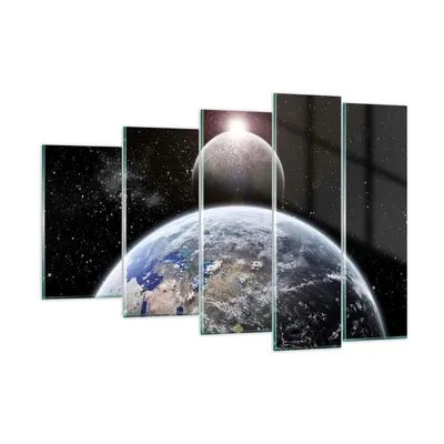 Produktbild von Bilder auf glas - Apokalypse Meteorit Sterne Planet - 150x100cm - Glasbilder - Wandbilder - Kunstdruck - Wanddekoration aus Glas - Glas Bilder - Wandbild auf Glas - GEG150x100-0352