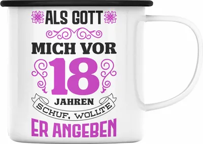 Produktbild von Trendation - 18. Geburtstag Geschenk Mädchen Frauen Lustiger Spruch 18er Geburtstagsgeschenk (Schwarz)
