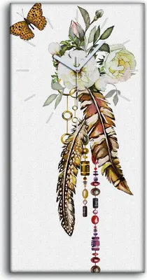 Produktbild von Wanduhr Uhr Wandbild Leinwand Geräuschlos 30x60 Malerei Schlüssele Blumen - weiße Hände