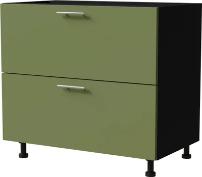 Produktbild von Schubladenunterschrank BRERRA 90x82cm lackiert Ausführung wählbar BR-D2 - 90,RAL 6025 farngrün Matt,schwarz,HETTICH InnoTech Atira (Vollauszug)