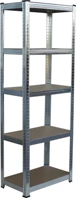 Produktbild von Relaxdays Schwerlastregal, 5 Ebenen, HBT: 180 x 50 x 30 cm, bis 875 kg, Keller & Garage, Lagerregal, Stahl, silber