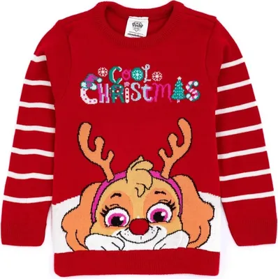 Produktbild von Paw Patrol - Pullover für Kinder - weihnachtliches Design NS6908 (122) (Rot)
