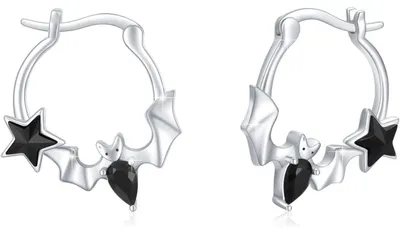 Produktbild von Creolen 925 Sterling Silber Tier Motiv Fledermaus 18mm Geschenk für Damen Mädchen