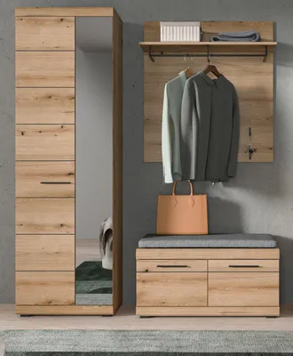 Produktbild von Garderobe Set 3-teilig "Shawn" in Evoke Eiche Garderobenkombination 167 x 197 cm