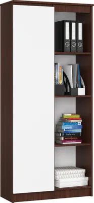 Immagine prodotto di Akord Scaffale Wengè/Bianco L 80Xp 35Xh 180 Cm