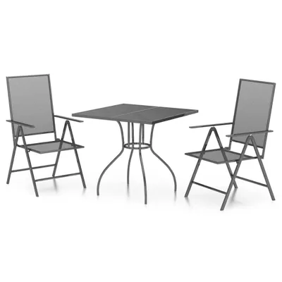 Produktbild von vidaXL 3-tlg. Garten-Essgruppe Anthrazit Stahl