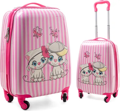 Produktbild von RGL-Reisekoffer mit Hartschale und 4 Rollen für Kinder mit Kätzchen-Trolley