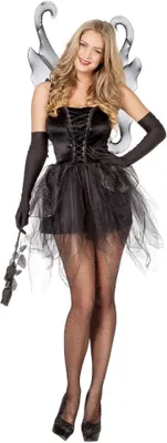 Produktbild von W4052-42 schwarz Damen Schmetterlings Kleid Elfenkostüm Gr.42