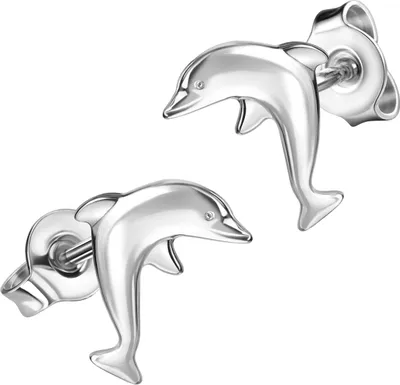 Produktbild von Ohrstecker mit Delfin 925 Sterling-Silber Ohrschmuck Ohrringe Silber für Kinder und Damen